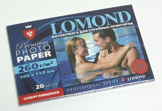 Бумага Lomond 10х15 260г/м2 20л., cуперглянцевая  (1103102)