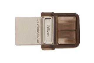 Флеш Диск Kingston 16Gb DataTraveler microDuo DTDUO/16GB USB2.0 коричневый OTG, microUSB