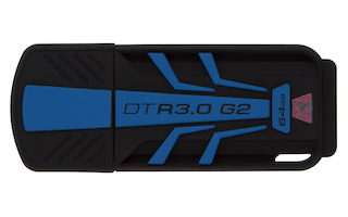 Флеш Диск Kingston 64Gb DataTraveler R DTR30G2/64GB USB3.0 черный/синий