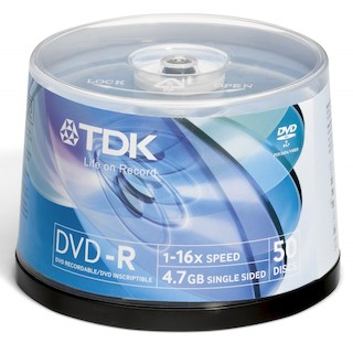 Диск TDK DVD-R 4.7Gb 16x Cake Box (50шт) (t19417) DVD-R47CBED50