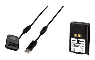 Зарядное устройство Hama Xbox 360 черный для контроллера USB кабель (3м) + акк.батарея 1900mA (00039923)