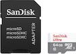 Флеш карта microSDHC 64Gb Class10 Sandisk UHS-I W/A SDSQUNS-064G-GN3MA