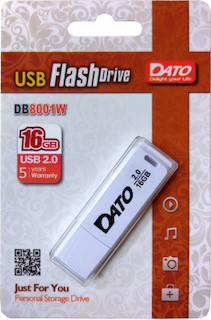 Флеш Диск USB 2.0 16Gb Dato DB8001 DB8001W-16G белый