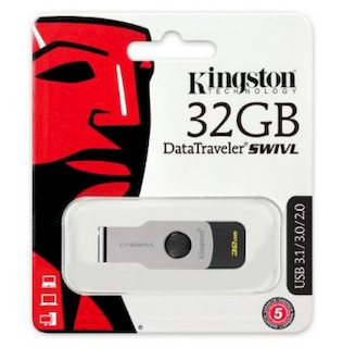 Флеш Диск USB 3.0 32Gb Kingston DataTraveler DTSWIVL/32GB серебристый/черный