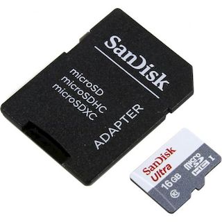 Флеш карта microSDHC 16Gb Class10 Sandisk SDSQUNS-016G-GN3MA +адаптер