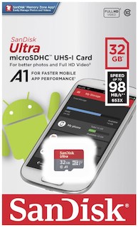 Флеш карта microSDHC 32Gb Class10 Sandisk SDSQUAR-032G-GN6MA +адаптер