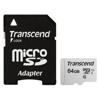Флеш карта microSDXC 64Gb Transcend UHS-I U1 + (R95/W45Mb/s) TS64GUSD300S-A +SD Adapter