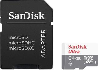 Флеш карта microSDXC 64Gb Class10 Sandisk SDSQUNS-064G-GN6TA + SD adapter