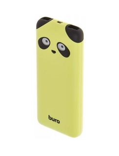Внешний аккумулятор Buro RA-10000PD-GN Panda Li-Pol 10000mAh 2.1A лайм 2xUSB