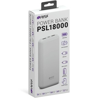 Внешний аккумулятор Hiper PSL18000 Li-Pol 18000mAh 2.4A+2.4A белый 2xUSB