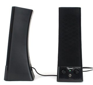 Колонки Gembird SPK-500, черный, 6 W, рег. громкости, разъём для наушников, питание от сети
