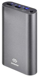 Внешний аккумулятор Digma DG-ME-20000 Li-Pol 20000mAh 3A темно-серый 2xUSB