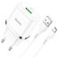 Сетевое з/у Hoco N3 + Кабель Type-C 18W QC3.0 1m White