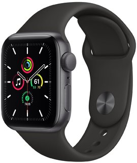Смарт-Часы Apple Watch SE 44mm Space Gray Aluminum Case with Black Sport Band MKQ63 RU