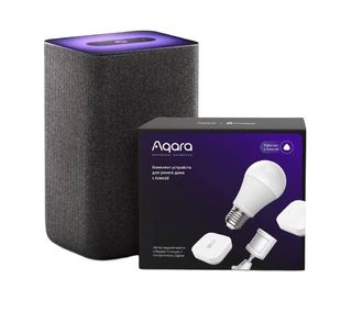 Умная колонка Яндекс Станция 2 Антрацит + комплект устройств Aqara с умной лампочкой