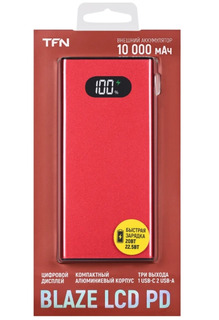 Внешний аккумулятор TFN Blaze LCD PD 10000mAh (TFN-PB-268-RD) Red