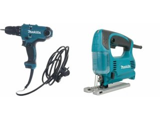 Набор электроинструмента Makita DK0166 (Лобзик сетевой 4329; Дрель-шуруповерт DF0300)