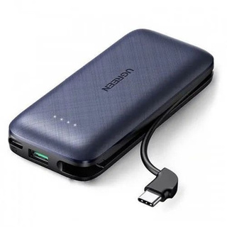 Внешний аккумулятор UGREEN PB172 (80917) Power Bank PD 20W 10000mAh with Type-C Cable с кабелем. Цвет: синий