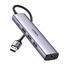 Адаптер Ugreen CM475 (60554) USB3.0 to 3×USB3.0 +RJ45 (1000M) Ethernet Adapter Type-C Power Supply. Цвет: серый