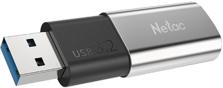 Флеш Диск USB 3.2 128Gb Netac US2 Cеребристый металл (NT03US2N-128G-32SL)