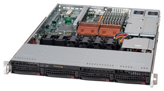 Корпус SuperMicro CSE-815TQ-563CB 1U 4x3.5"SAS / SATA+2x5" Bays,563W, Rail