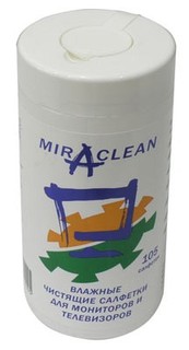 Влажные чистящие салфетки Miraclean для мониторов и телевизоров (туба) 105шт. (арт.24099)