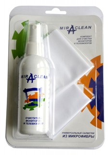 Комплект Miraclean для очистки монит. и тв (спрей 95мл.+2салф. микрофибры 15X15) (арт.24154)
