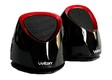 Колонки VELTON SPS-28 2.0, 6Вт (3Вт*2 RMS), 95дБ сигнал/шум, bass reflex, USB питание, черно-красный глянец