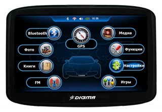 Автомобильный навигатор GPS Digma DS506BN 5" 800*480 Atlas V BT Пробки FM 4Gb  Навител 5
