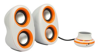 Колонки Jetbalance JB-160 2.0 белые с оранжевым (6W)