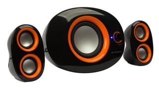 Колонки Jetbalance JB-410 2.1 черные с оранжевым (17W+2*3W)