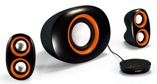 Колонки Jetbalance JB-415 2.1 черные с оранжевым (17W+2*3W)