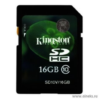 Флеш карта SDHC 16Gb Class10 Kingston SD10V/16GB