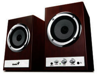 Колонки деревянные Genius SP-HF 360B, 10W RMS, cherry wood