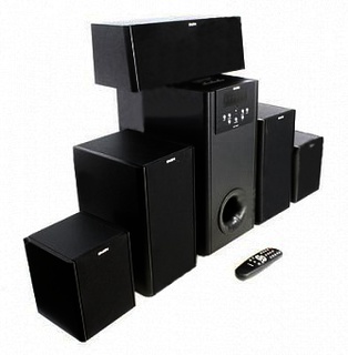 Колонки SVEN IHOO T100U, черный (150 Вт, дисплей, FM-тюнер, разъемы USB/SD)