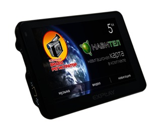 Автомобильный навигатор GPS Explay RS5 + встроенный видеорегистратор 5" 480x272 4Gb