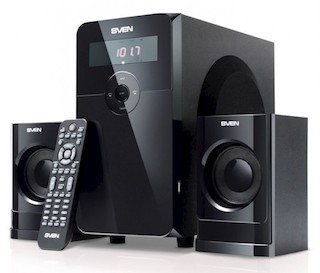 Колонки Sven MS-2000 черный (40Вт FM-тюнер USB/SD дисплей ПДУ)