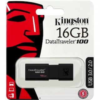 Флеш Диск USB 3.0 16Gb Kingston DataTraveler 100 G3 DT100G3/16GB черный