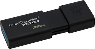 Флеш Диск USB 3.0 32Gb Kingston DataTraveler 100 G3 DT100G3/32GB черный