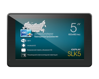 Навигатор Автомобильный GPS Explay SLK5 5" 800x480 4Gb microSD FM-Transmitter белый iGO