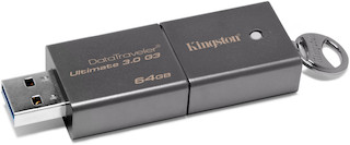 Флеш диск Kingston 64Gb DataTraveler Ultimate 3.0 G3, USB 3.0, Белый/Серебристый(DTU30G3/64GB)