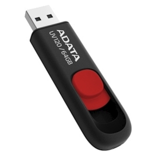 Флеш Диск USB 2.0 64Gb A-Data UV120 Черный/Красный