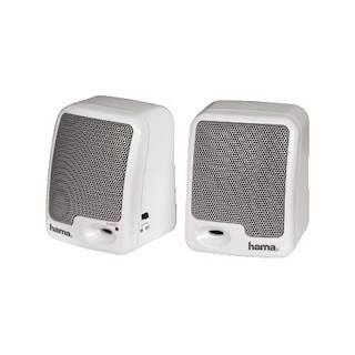 Колонки Hama H-14460 Акустическая система AS-60 для iPod/iPhone активные 2 батарейки AA белый