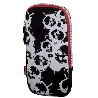 Чехол Hama H-114168 Splashing Bone для Playstation Vita на молнии иск. кож дизайн-черепа черн/серый