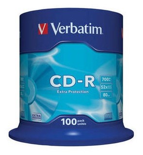 Диск CD-R Verbatim 700Mb 52x DataLife Cake Box (100шт) 43411