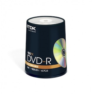 Диск TDK DVD-R 4.7Gb 16x Cake Box (100шт) (t19479) DVD-R47CBED100