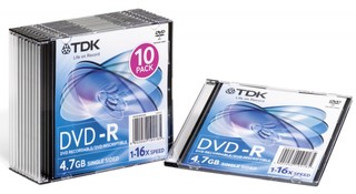 Диск TDK DVD-R 4.7Gb 16x SJC (10шт)  & 10C (t19420) DVD-R47SCED10-L