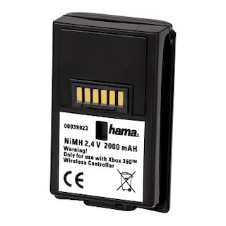 Батарея Hama для Xbox 360/Elite 1900mAh 2.4V (до 30ч работы) черный (H-39921)