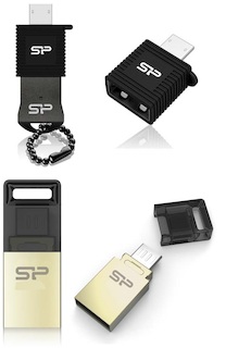 Флеш Диск Silicon Power 16Gb Mobile X10 OTG, USB 2.0/MicroUSB, Золотистый