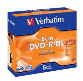 Диски DVD-R Verbatim 2.6Gb 4x 8cm Dual Layer Jewel Case (5шт) 43631